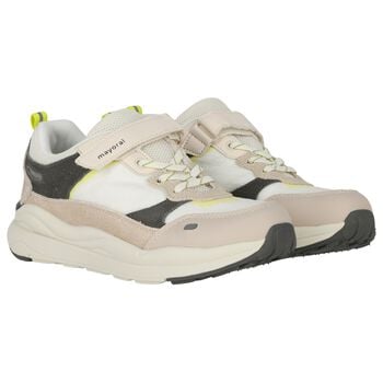 Boys Beige & Grey Trainers