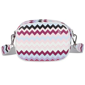 Girls Purple & Pink Logo Zigzag Shoulder Bag
