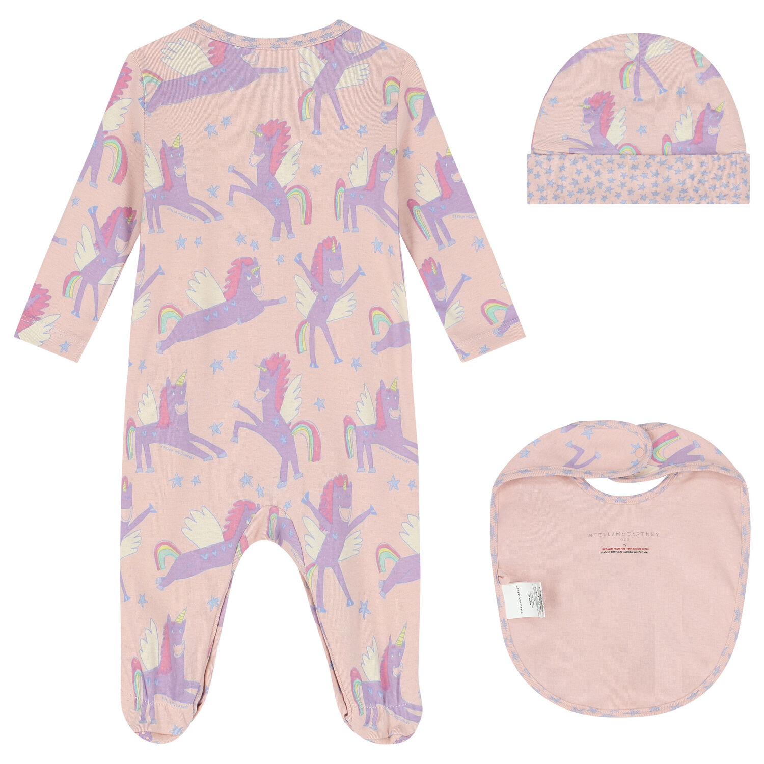 Baby Girls Pink Unicorn Babygrow Set, 1, hi-res