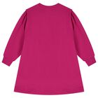 Girls Pink Lucky Tiger Logo Sweatshirt Dress, 1, hi-res