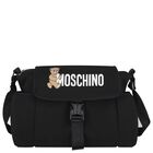 Black Teddy Bear Logo Baby Changing Bag, 1, hi-res