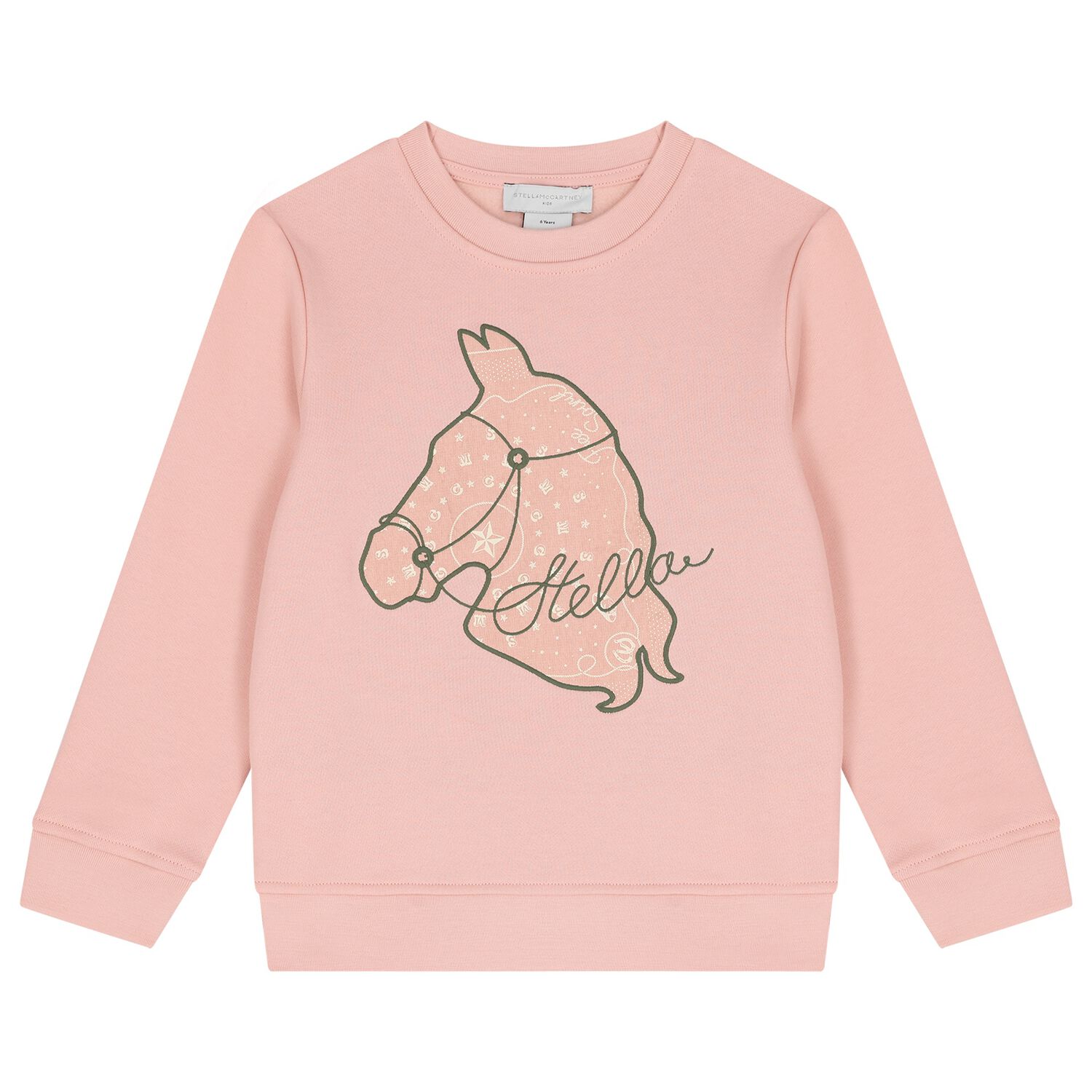 Girls Pink Horse Sweatshirt, 1, hi-res