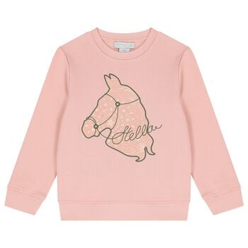 Girls Pink Horse Sweatshirt