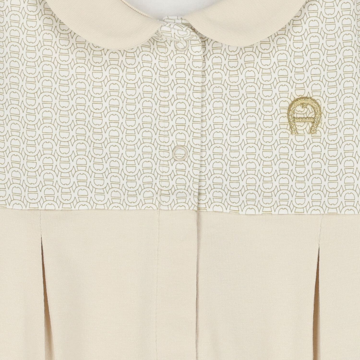 Ivory & Beige Logo Babygrow, 1, hi-res