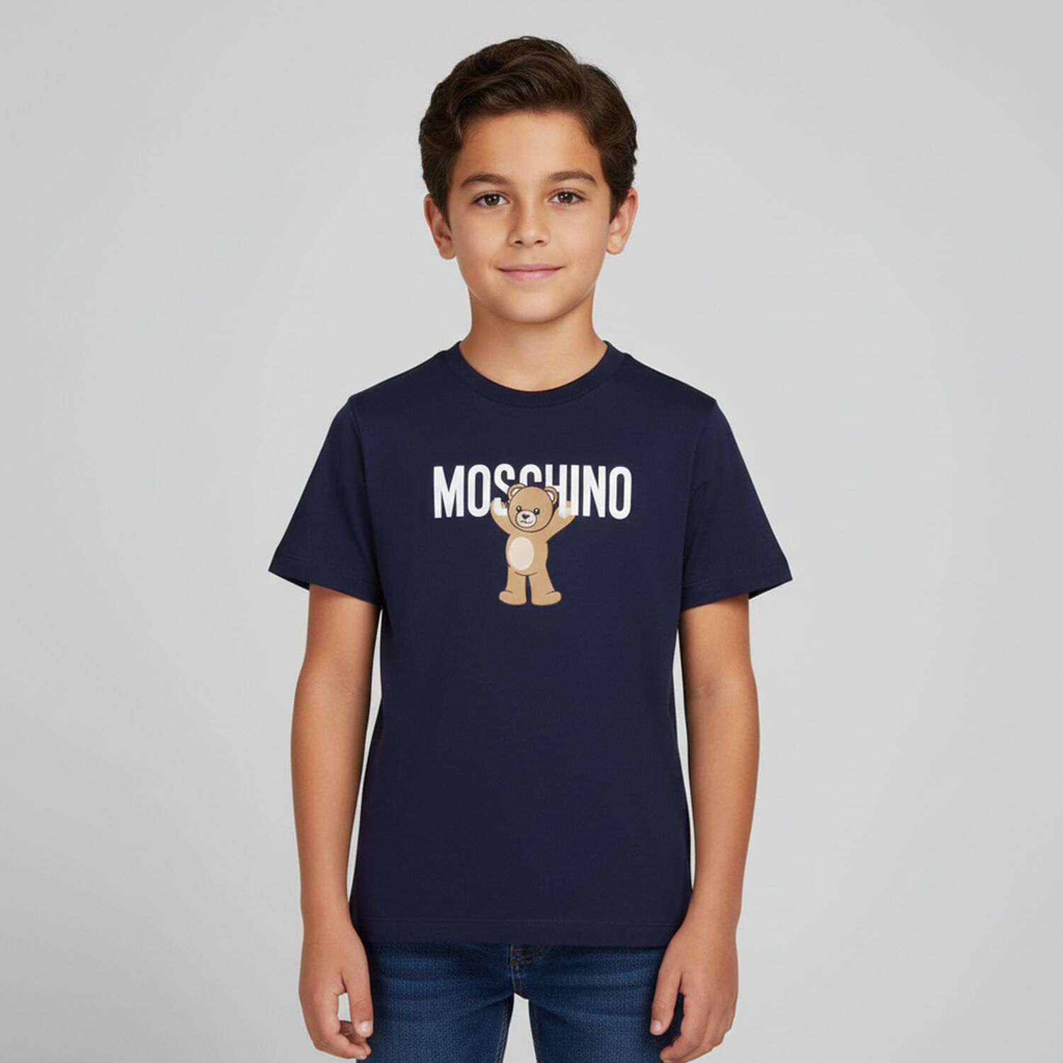 Navy Blue Teddy Bear Logo T-Shirt, 2, hi-res