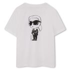 Boys Mini Me White Ikonik Karl Logo T-Shirt, 2, hi-res