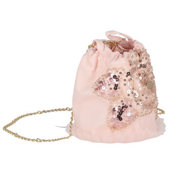 Girls Pink Embellished Sequin Bag