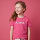 Girls Pink Logo T-Shirt , 2, hi-res