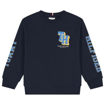 Boys Navy Blue Varsity Logo Sweatshirt