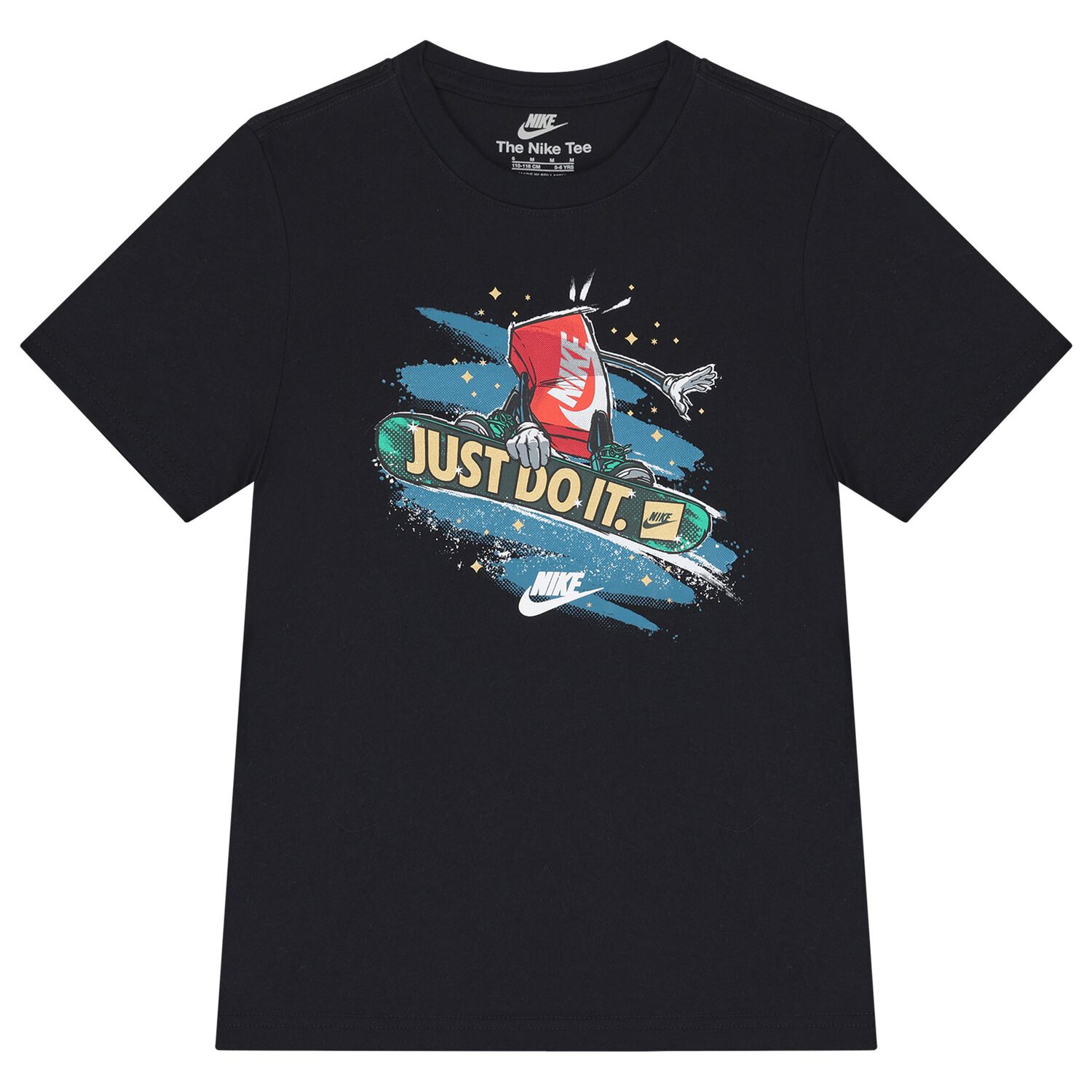 Boys Black Logo T-Shirt, 1, hi-res