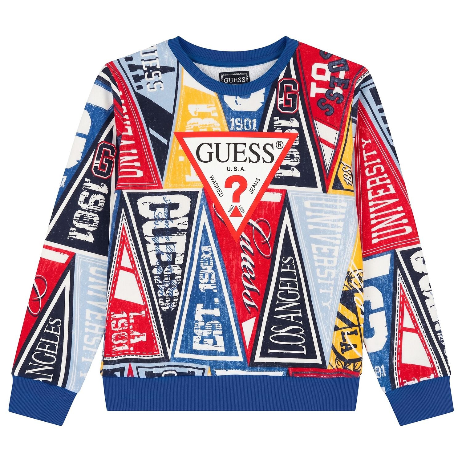 Boys Multi-Coloured Logo Sweatshirt, 4, hi-res