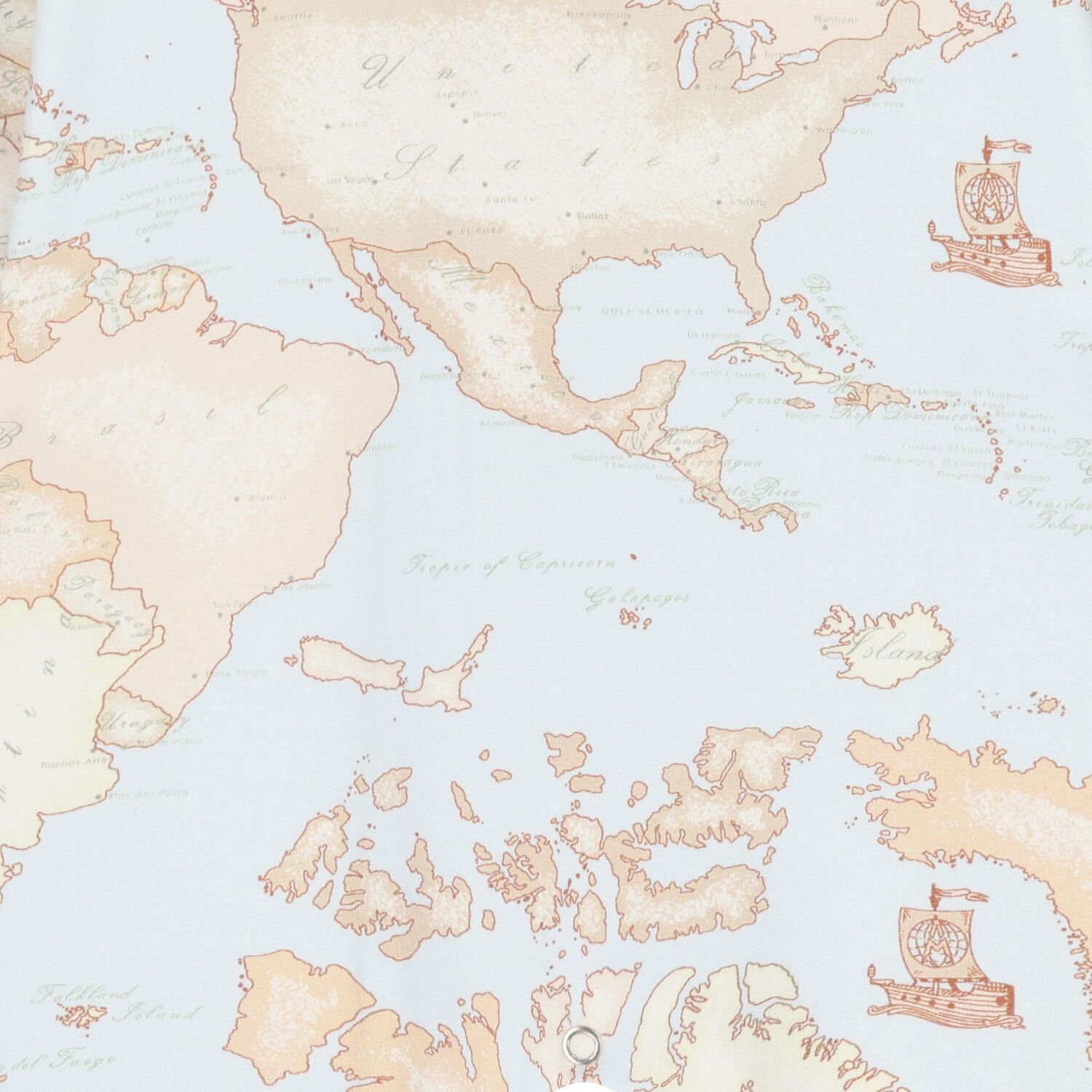 Baby Boys Ivory, Blue & Beige Geo Map Babygrow Set, 2, hi-res