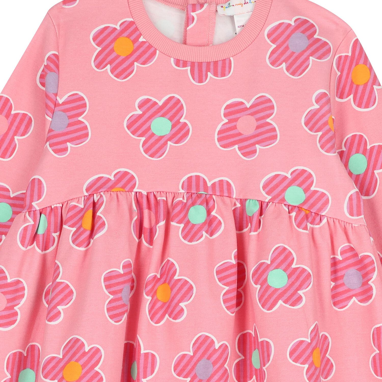 Girls Pink Floral Dress Set, 1, hi-res