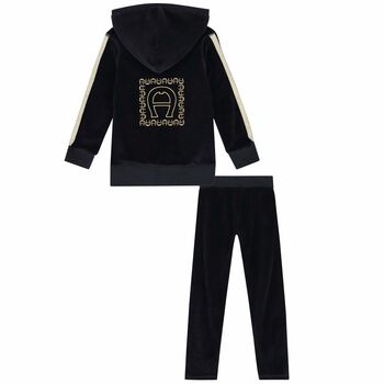 Girls Navy Blue Logo Tracksuit