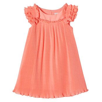 Girls Pink Pleated Dress