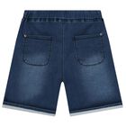 Boys Blue Denim Shorts, 1, hi-res