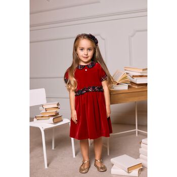 Girls Red Tartan Dress