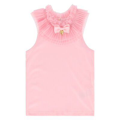 Girls Pink Tulle Top