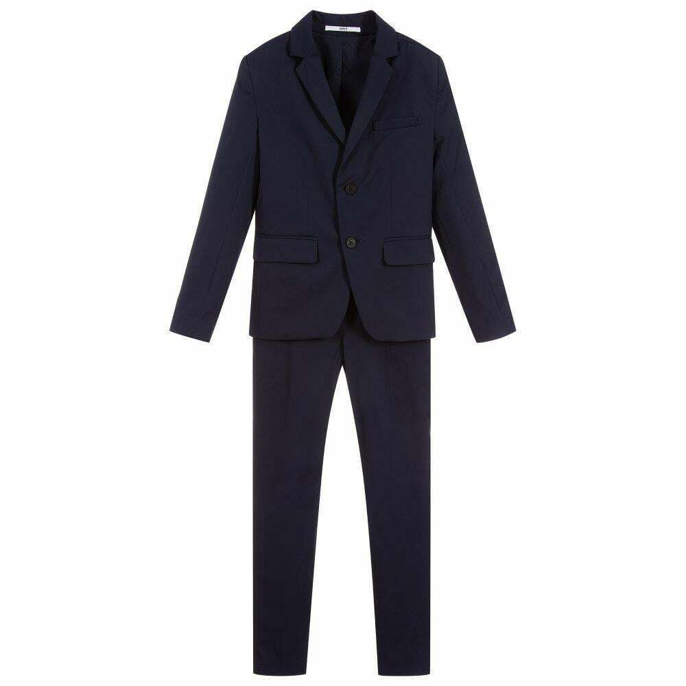 BOSS Boys Navy Blue Suit Junior Couture