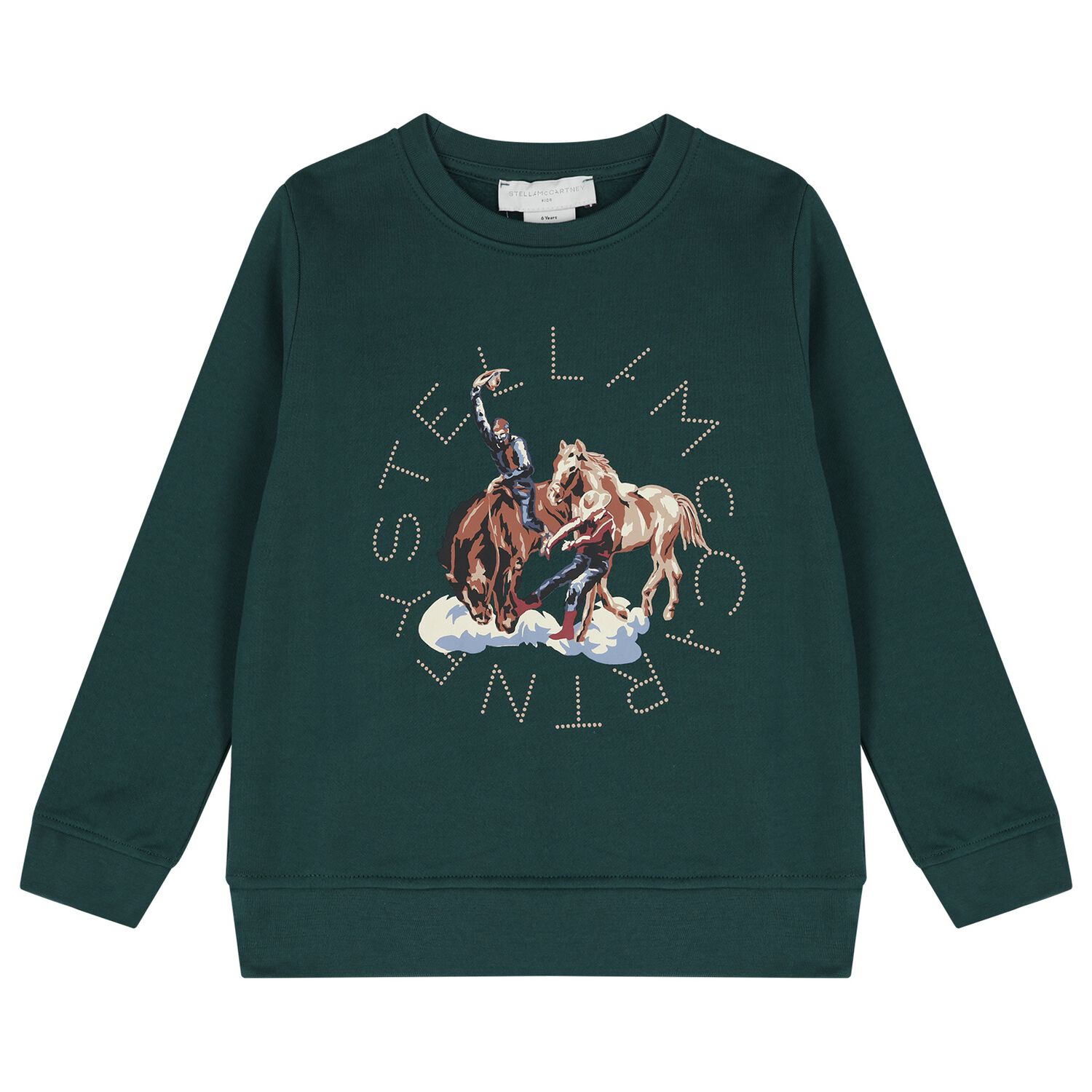 Boys Green Horse Logo Sweatshirt, 1, hi-res