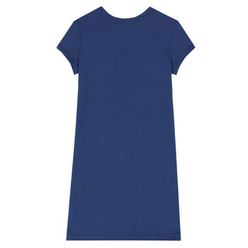 Girls Navy Bear Dress