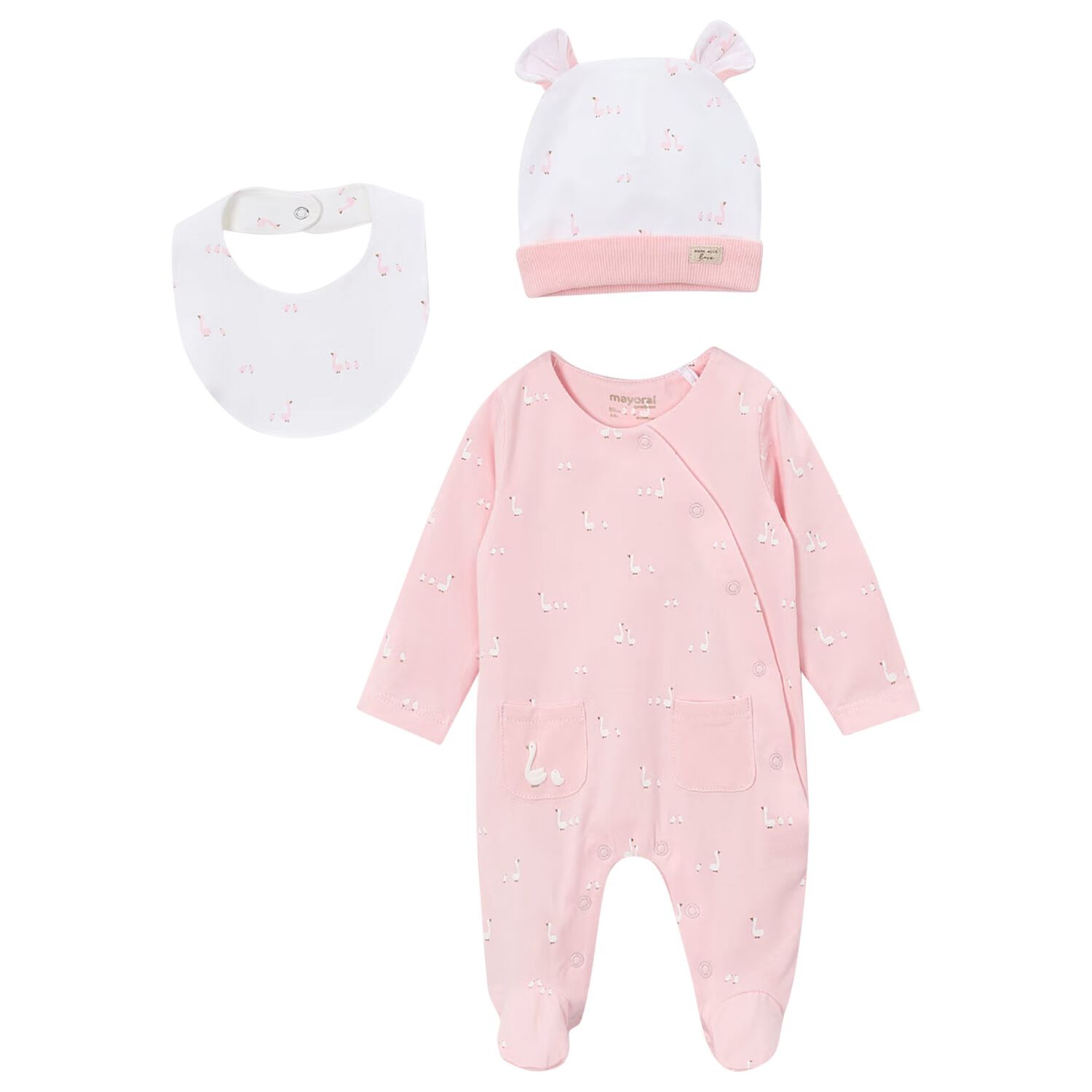Baby Girls Pink & White Babygrow Gift Set, 4, hi-res