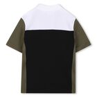 Boys Black, Green & White Logo Polo Shirt, 1, hi-res