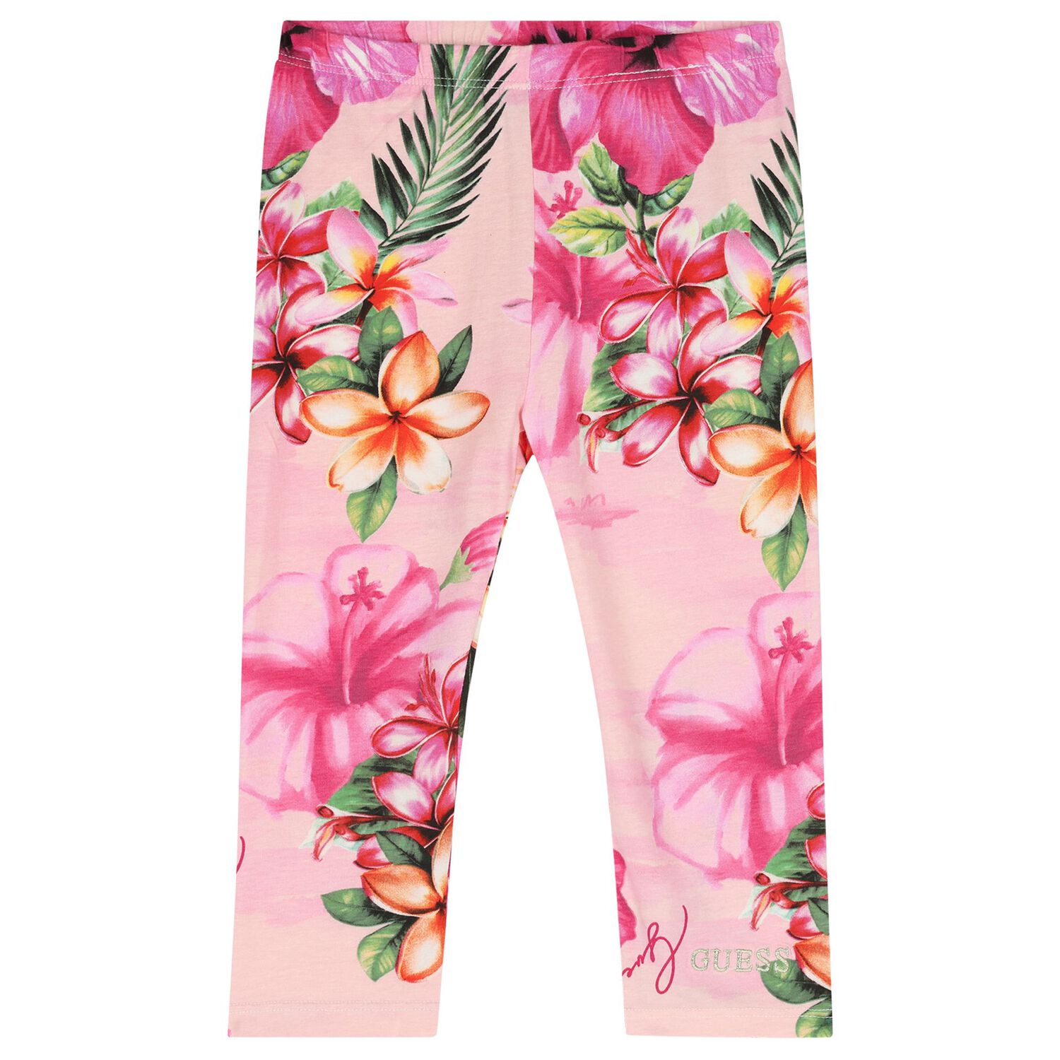 Girls Pink Floral Logo Leggings Set, 1, hi-res