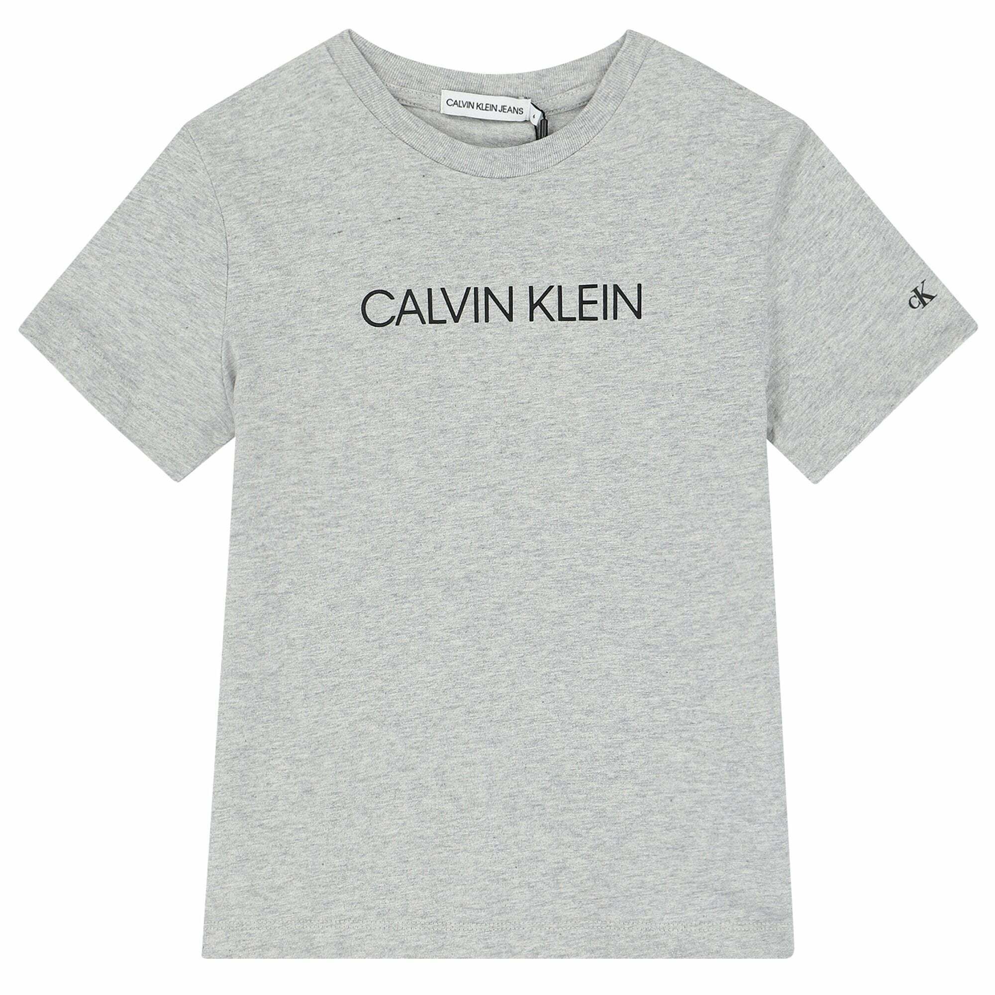 Calvin Klein Boys Grey Logo T Shirt Junior Couture Bahrain