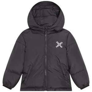 Boys Grey Logo Puffer Jacket