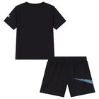 Boys Black Logo Shorts Set, 2, hi-res