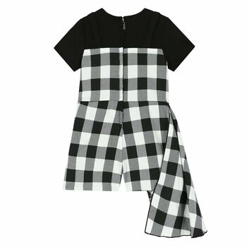 Girls Black & White Gingham Playsuit