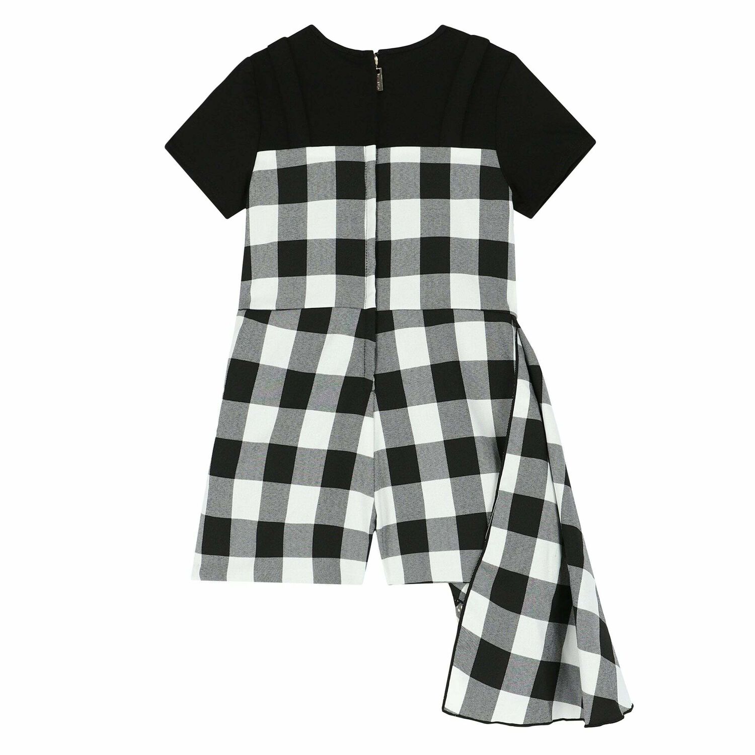 Girls Black & White Gingham Playsuit, 1, hi-res image number null