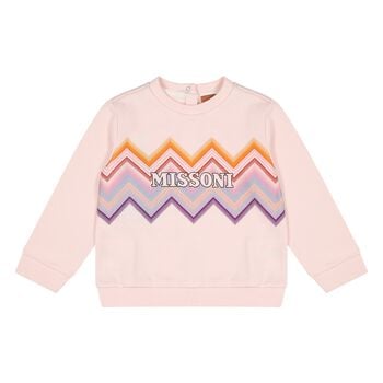 Younger Girls Pink Logo Zig Zag Sweatshirt          