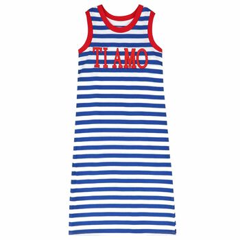 Girls Blue Stripe Dress