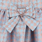 Girls Blue & Rose Gold Houndstooth Dress, 2, hi-res