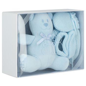 Baby Boys Blue Mittens & Booties Gift Set