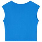توب بنات بالشعار باللون الأزرق, 1, hi-res