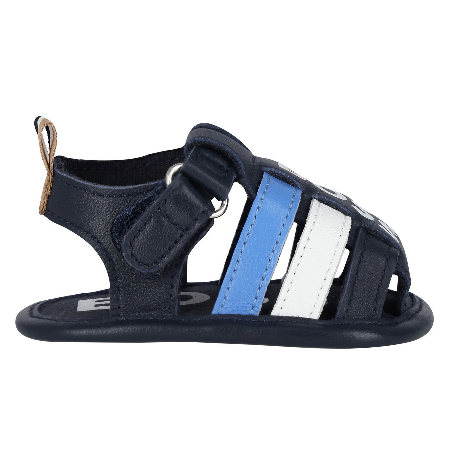 صندل أولاد بالشعار باللون الأزرق الداكن , 1, hi-res