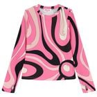 Girls Pink Vortice Logo Long Sleeve Top, 1, hi-res