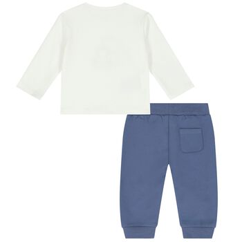 Baby Boys Blue & Ivory Trousers Set