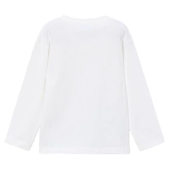 Boys White Robot Long Sleeve Top