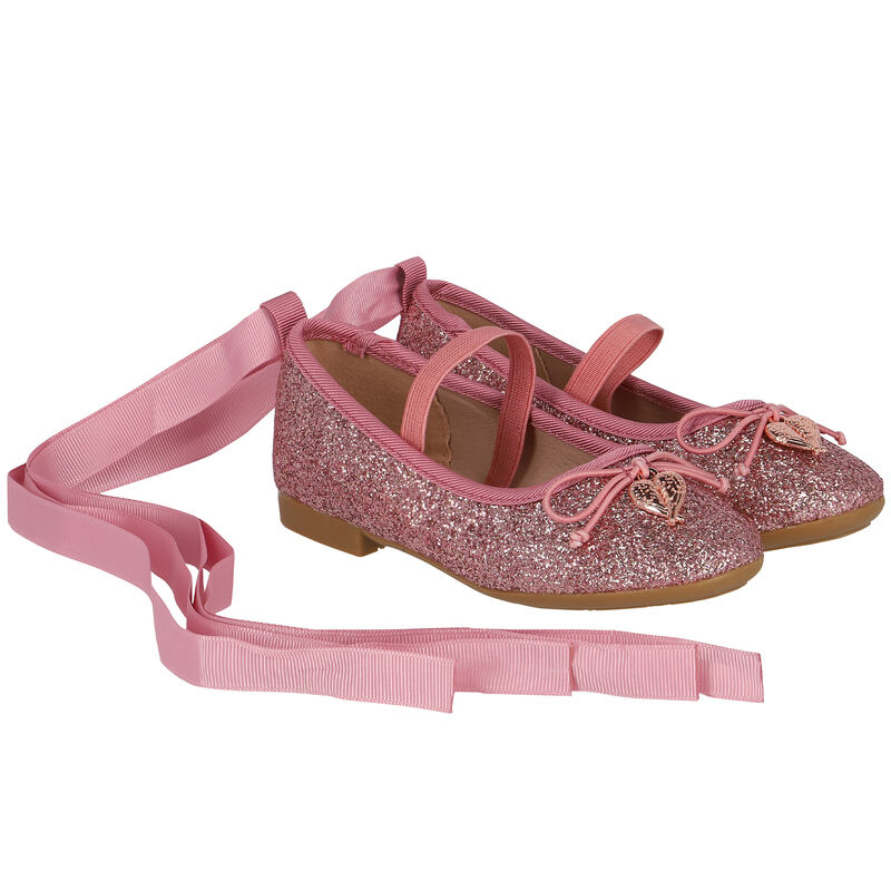 Angel's Face Girls Pink Glitter Shoes Junior Couture