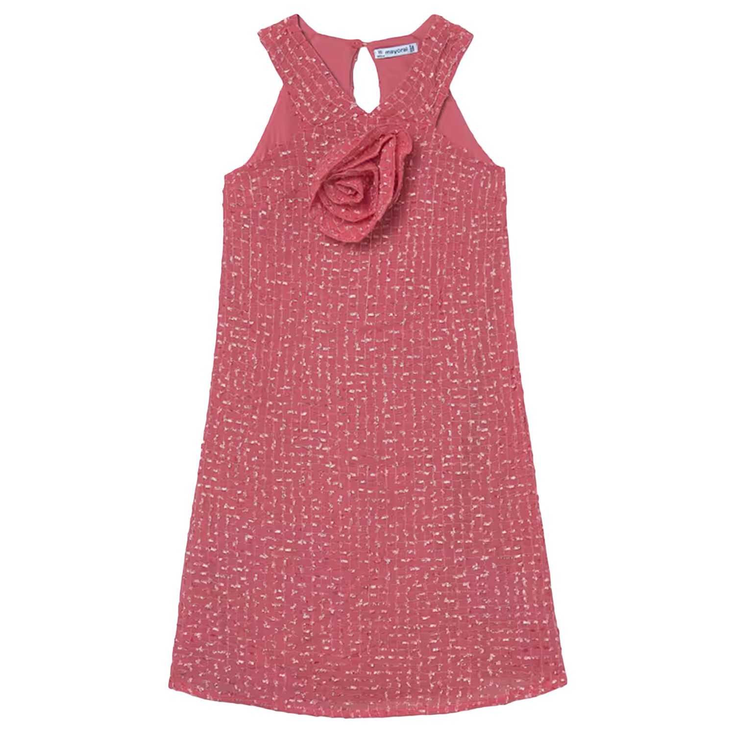 Girls Pink Flower Dress, 1, hi-res