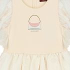 Girls Ivory Logo Bag Dress, 1, hi-res