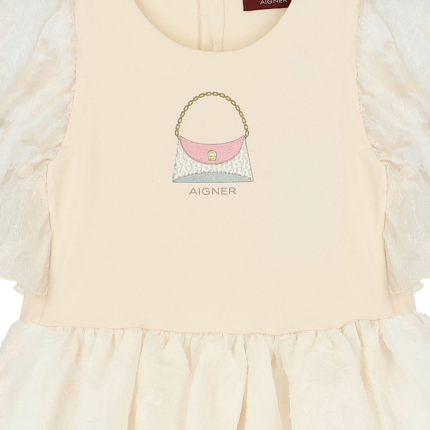 Girls Ivory Logo Bag Dress, 1, hi-res image number null