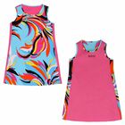 فستان بالشعار مطبع باللون الزهري, 1, hi-res