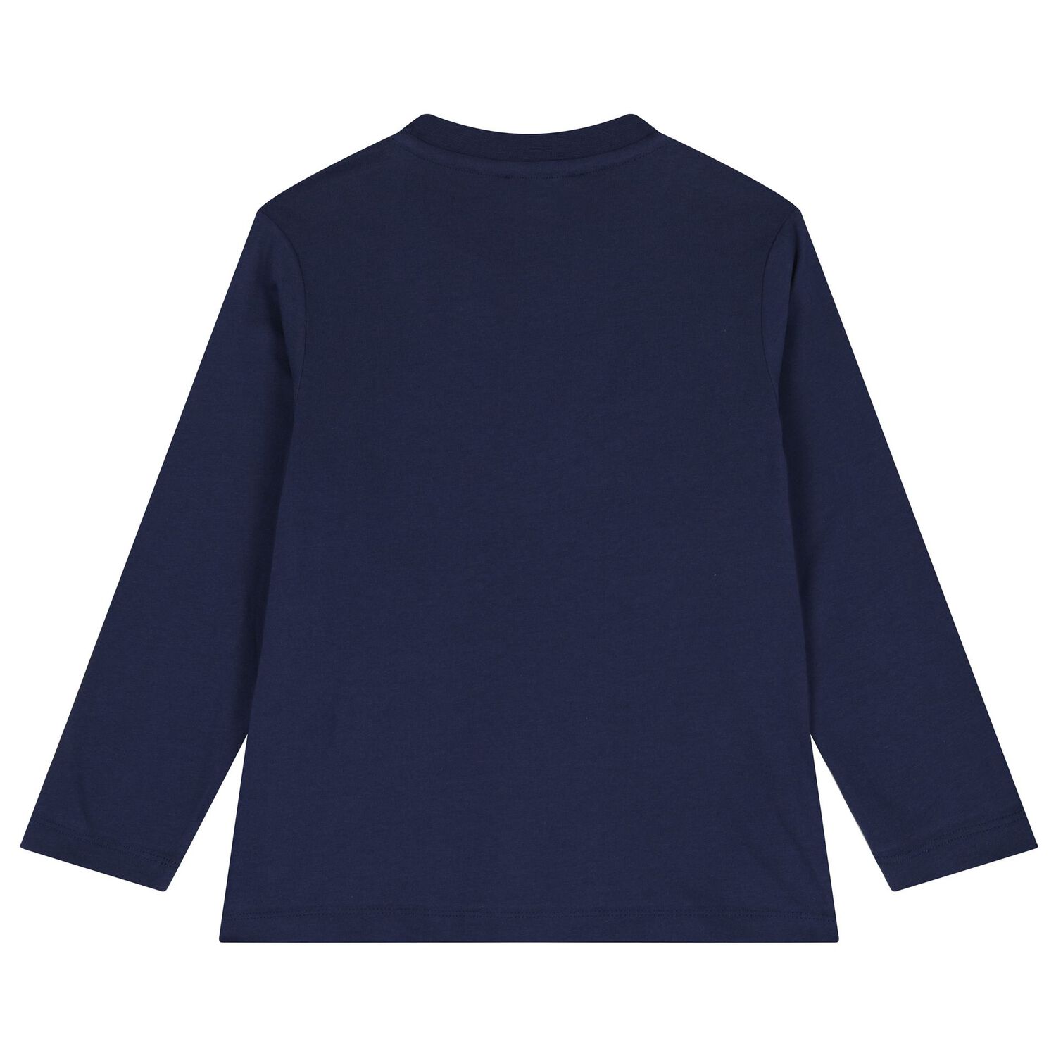 Boys Navy Blue Logo Long Sleeve Top, 1, hi-res