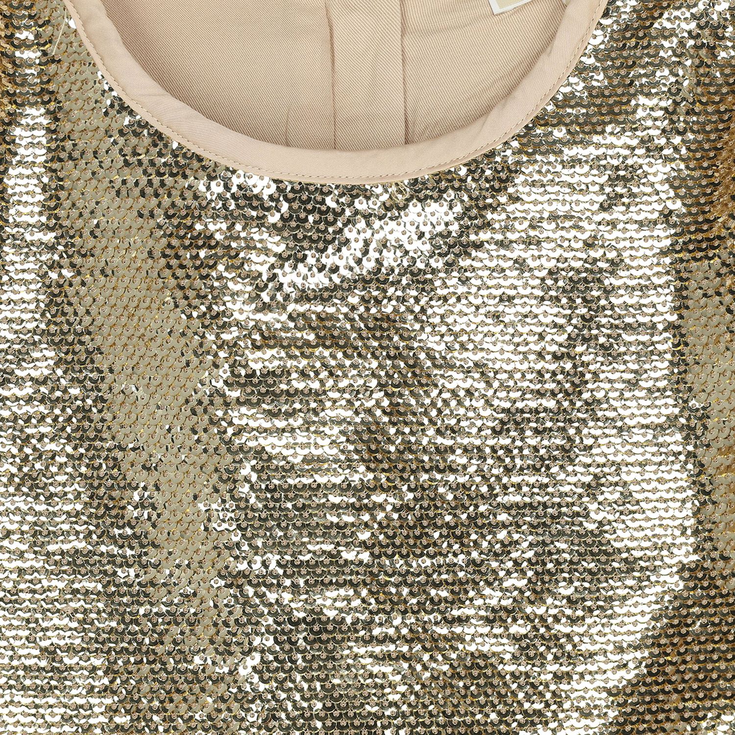 Girls Gold Sequins Top, 1, hi-res