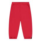 Baby Boys Red Web Striped Joggers, 1, hi-res